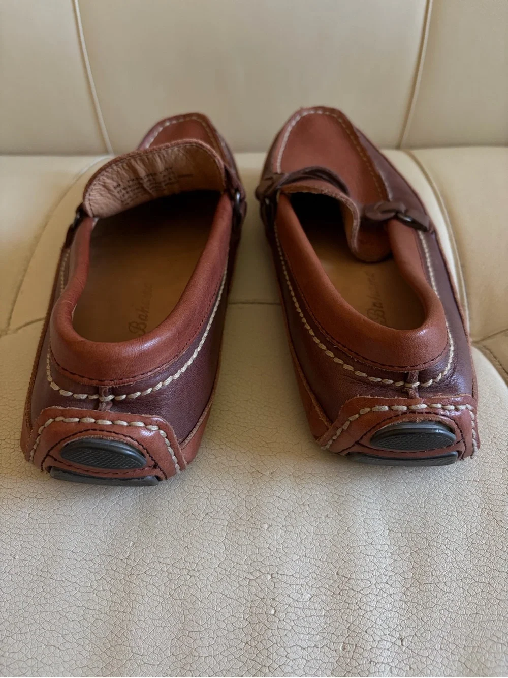Tommy Bahama Mens Brown Leather Boat Shoes